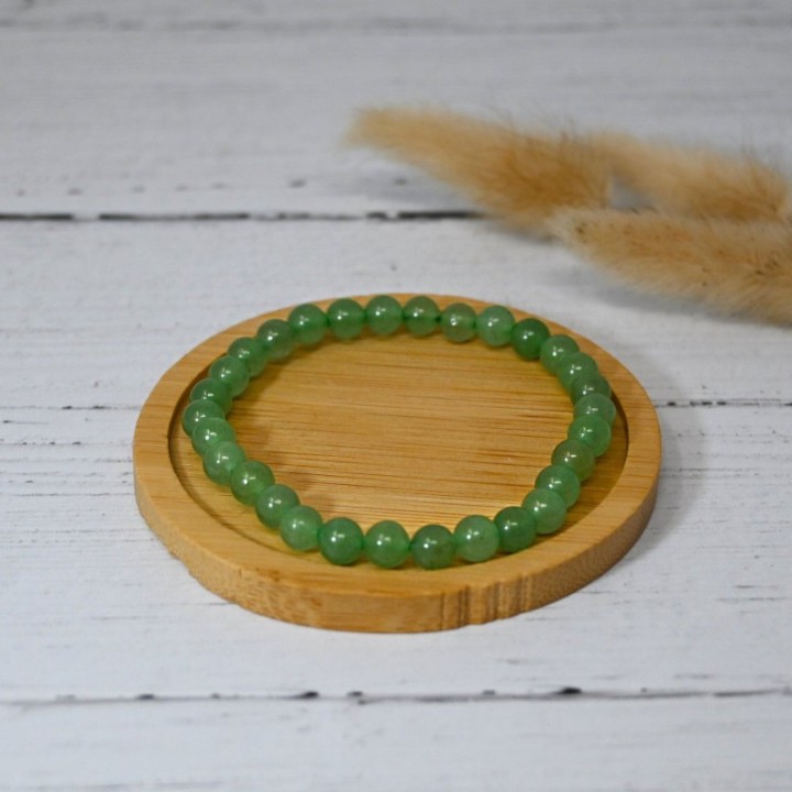 Bracelet en pierre naturelle pour adultes - Aventurine - 19cm - Irréversible Bijoux