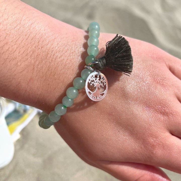 Bracelet en pierre naturelle pour adultes - Aventurine - 19cm - Irréversible Bijoux