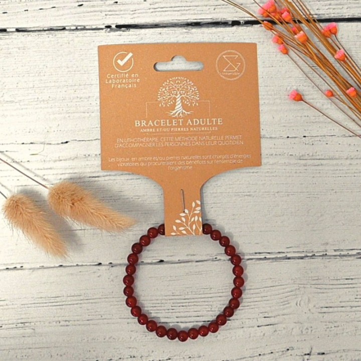 Armband aus Naturstein für Erwachsene - Karneol - 19cm - Irréversible Bijoux