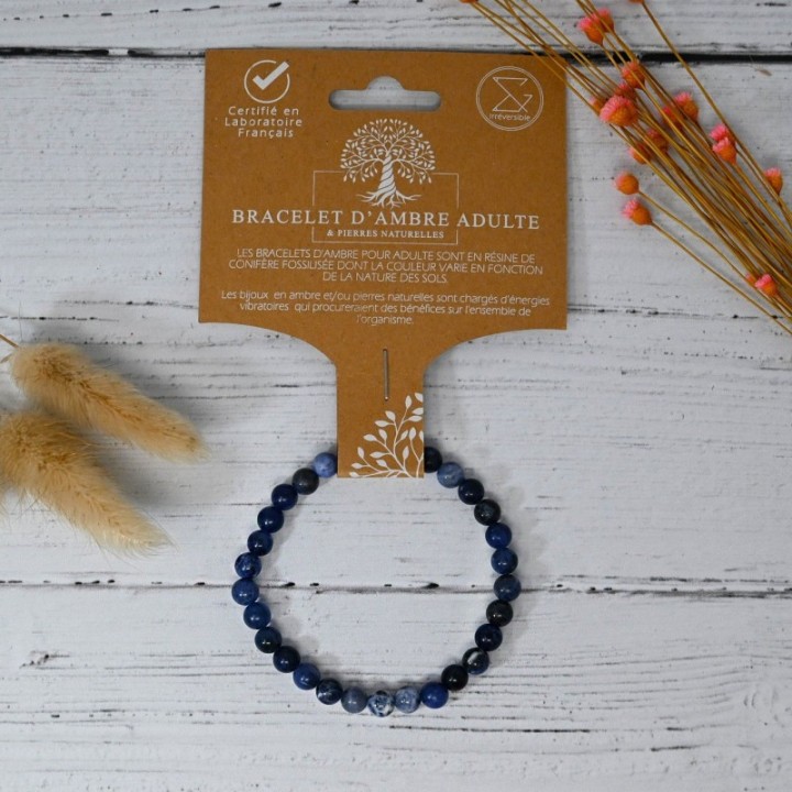 Armband aus Naturstein für Erwachsene - Sodalith - 19cm - Irréversible Bijoux