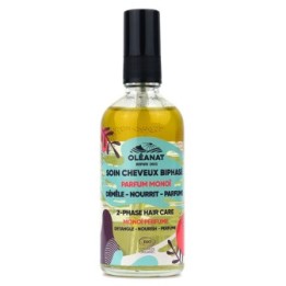 Cura idratante bifasica BIO per capelli - Senza risciacquo, profumo di Monoi - 100ml - Oléanat
