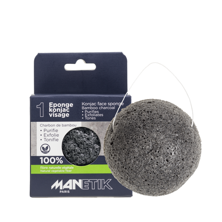 KONJAC EXPÉRIENCE, Éponge pour le visage - Purifie, exfolie, tonifie - ManEtik