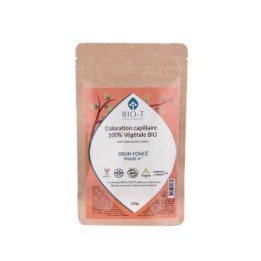 100% natürliche Pflanzenhaarfarbe & BIO, Dunkelbraun (Phase A*) - 100g - BIO-T