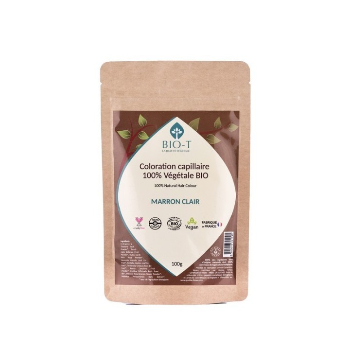 Coloration végétale 100% naturelle & BIO, Marron Clair - 100g - BIO-T