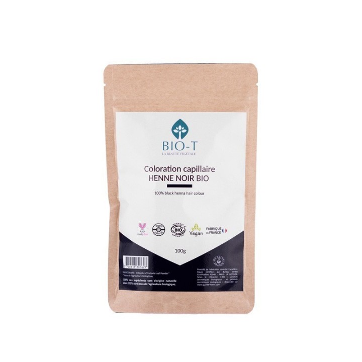 Coloration Henné Noir Indigo - 100% pur, naturel & BIO - 100g - BIO-T