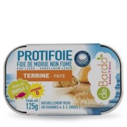 Leberterrine vom Kabeljau "Protifoie" ungeräuchert - Reich an Omega 3 & Vitaminen - 125g - De Bardo