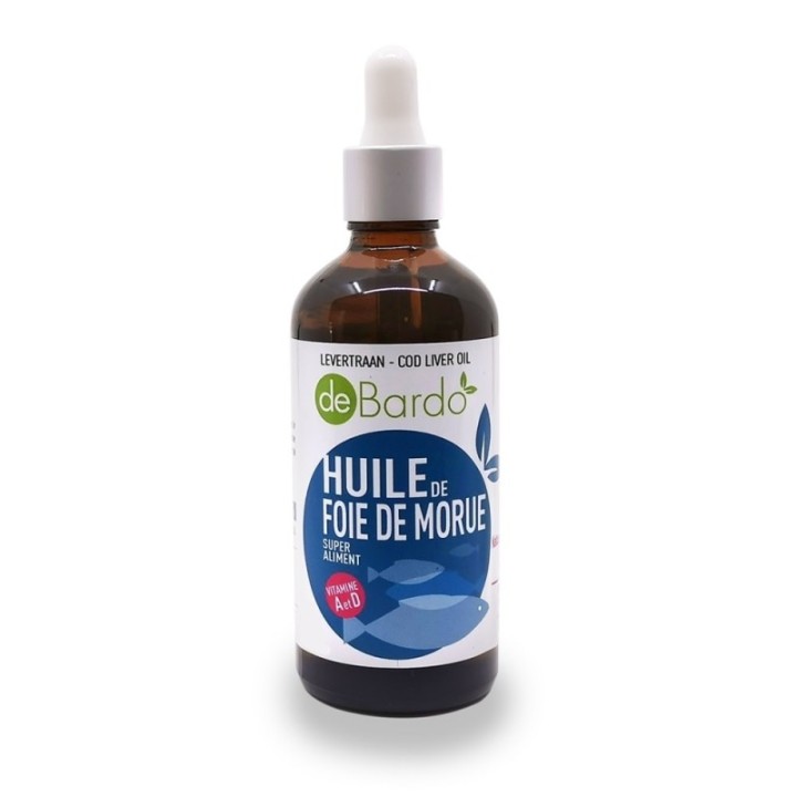 Olio di Fegato di Merluzzo - Ricco di Omega 3 & Vitamine A & D - 100ml - De Bardo