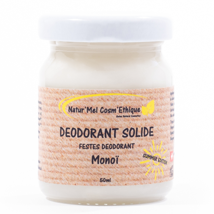 Déodorant solide Suisse & BIO, Monoï "Summer Edition" - 50ml - Natur'Mel Cosm'Ethique