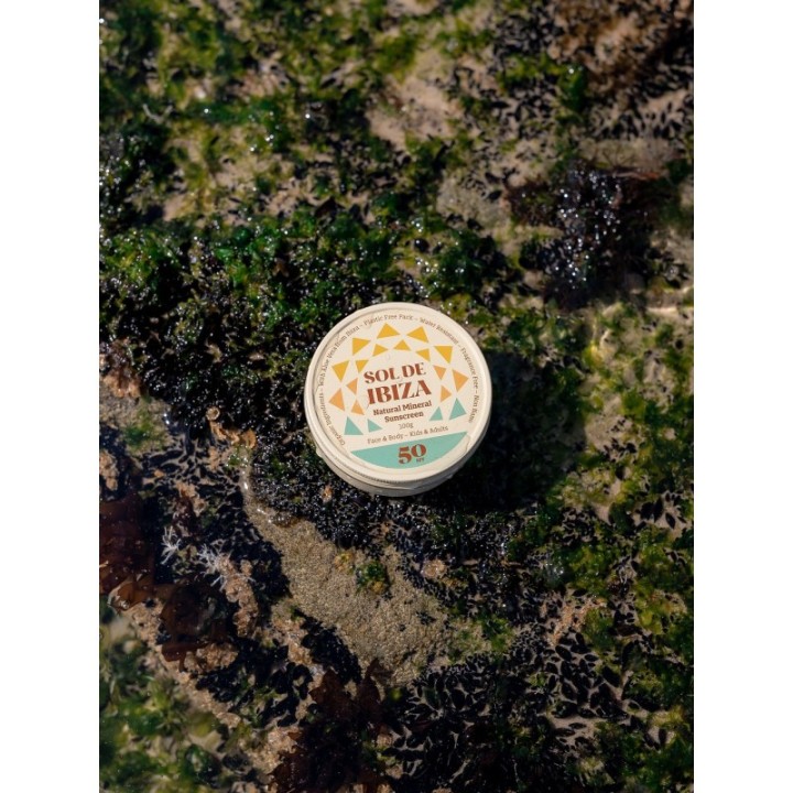 Natürlicher Sonnenschutz Fest in der Dose - Für Gesicht & Körper - SFP 50, 45g - Sol de Ibiza