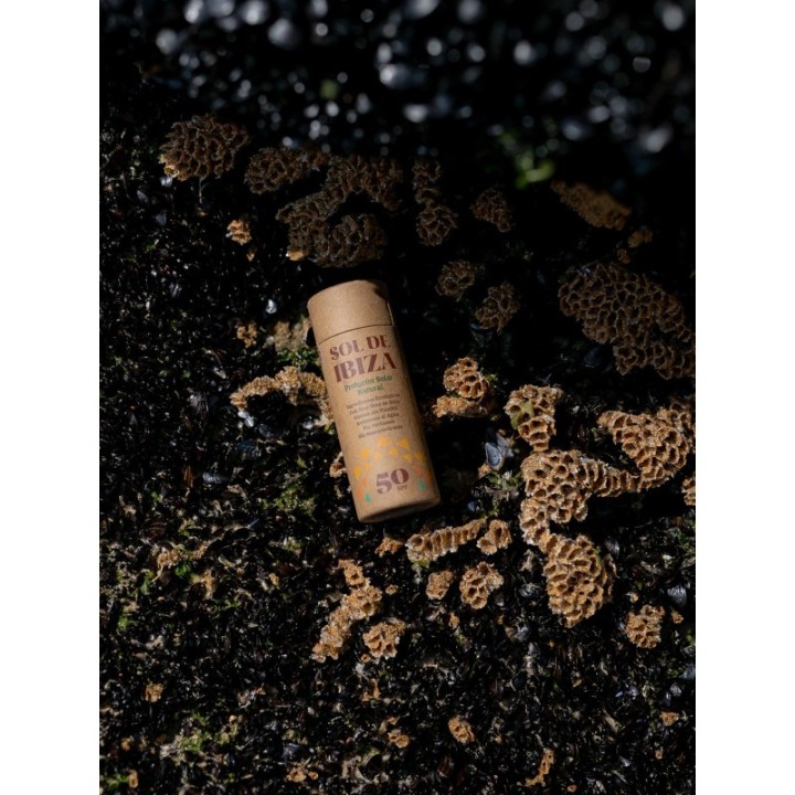 Protezione solare solida naturale in stick senza acqua e cartone - Per viso e corpo - SPF 50, 45 g - Sol de Ibiza