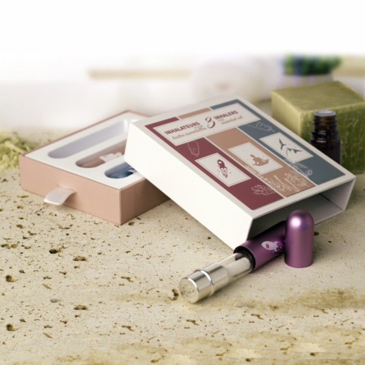 Set aus 3 Inhalatoren für ätherische Öle "Tivalia" - Mit Kartonschachtel - Innobiz