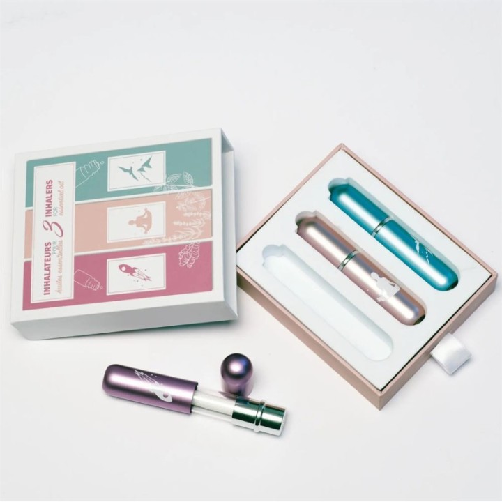 Coffret de 3 inhalateurs d'huile essentielle "Tivalia" - Avec boite en carton - Innobiz