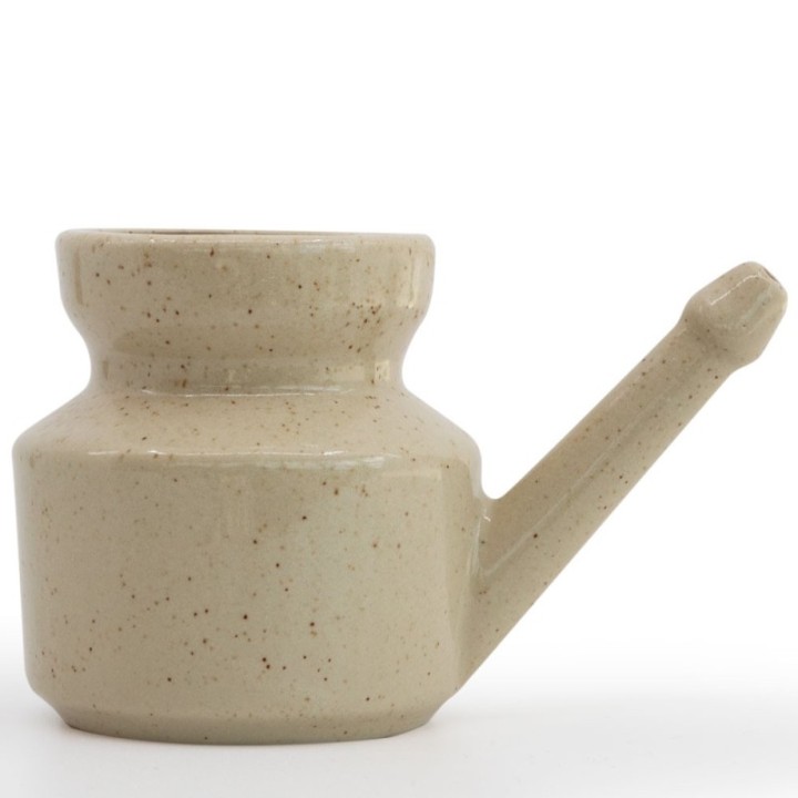 Nasenreinigungs-Lota aus Steingut, Weiß - De Bardo