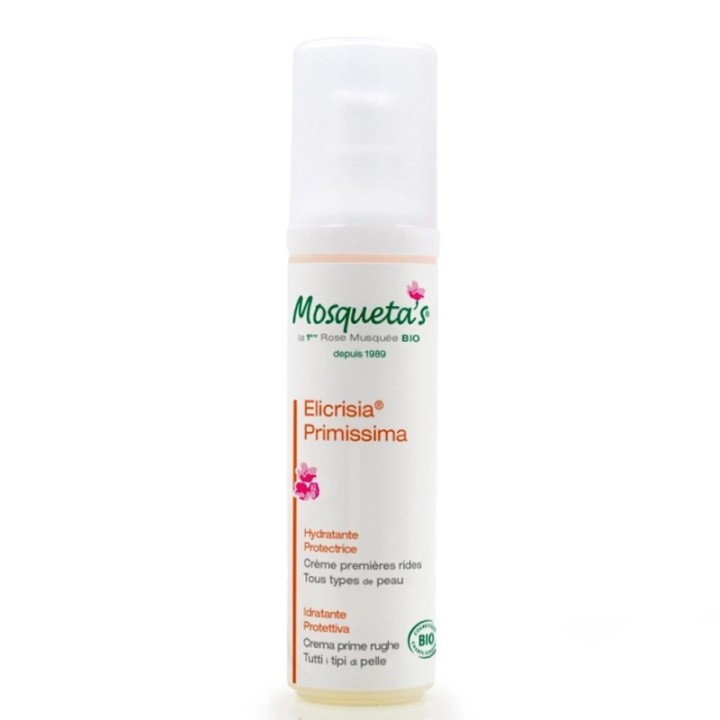 Crema biologica "Elicrisia Primissima", combatte le prime rughe con Immortelle e Rosa Mosqueta - 50ml - Mosqueta's