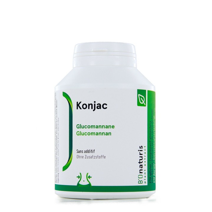 Konjac, Soppressore naturale dell'appetito e riduce l'assorbimento dei grassi - 270 capsule (334 mg) - BIOnaturis