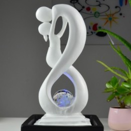 Fontaine à eau - "Amor" Noir & Blanc (avec éclairage LED et boule) - Zen'Light