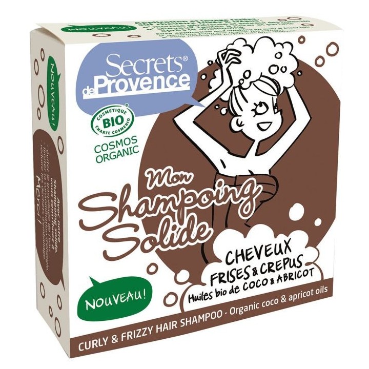 Il mio shampoo solido biologico, appositamente studiato per capelli ricci e crespi - 85g - Secrets de Provence