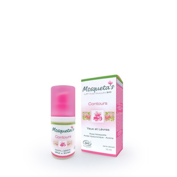 Augen- und Lippenkonturen (mit organischer Moschusrose und Hyaluronsäure) - 15ml - Mosqueta's