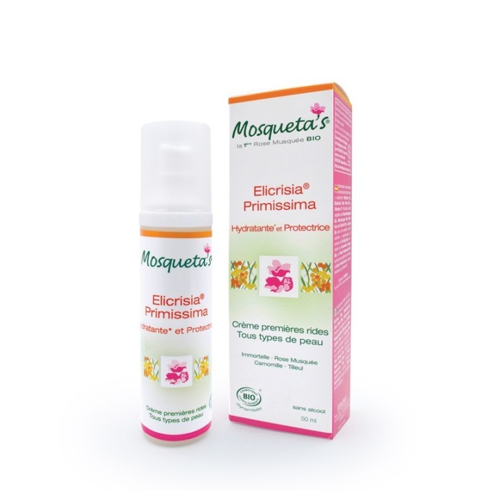 Crema biologica "Elicrisia Primissima", combatte le prime rughe con Immortelle e Rosa Mosqueta - 50ml - Mosqueta's