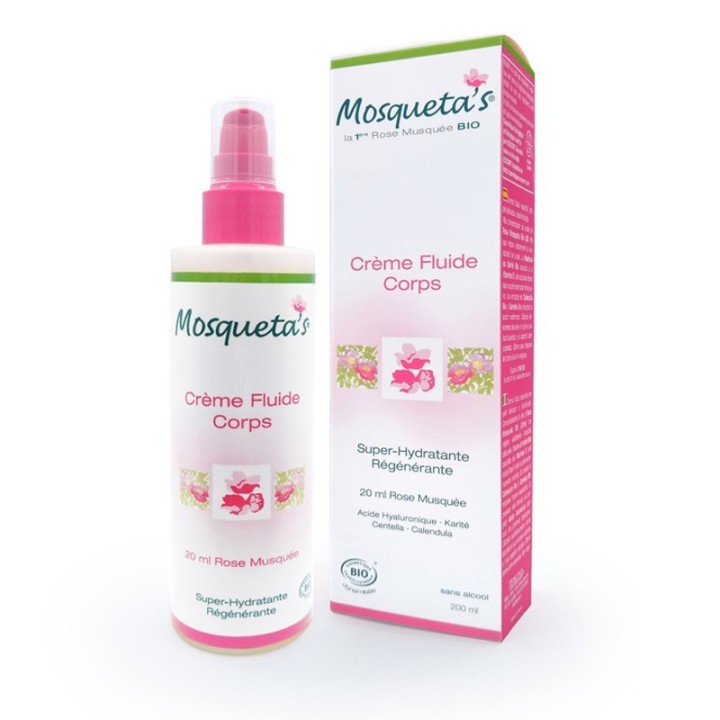 Crème Fluide pour le corps à la Rose musquée BIO - 200ml - Mosqueta's
