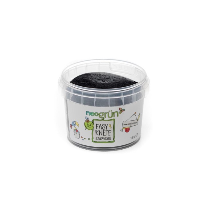 Argilla da modellare per bambini, morbida e facile da modellare - Ecologica e sicura! - Nero, 120g - neogrün