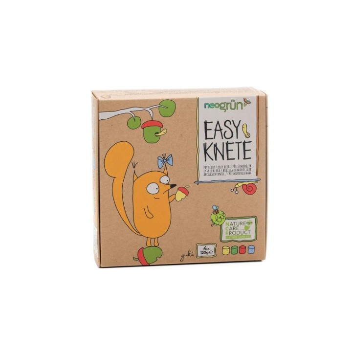 Knetmasse für Kinder, weich und leicht zu formen - Umweltfreundlich & sicher! - Pack "YUKI", 4x120g - neogrün