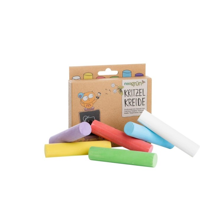 Bunte Straßenkreide für Kinder - Umweltfreundlich & sicher! - 6 Farben - neogrün