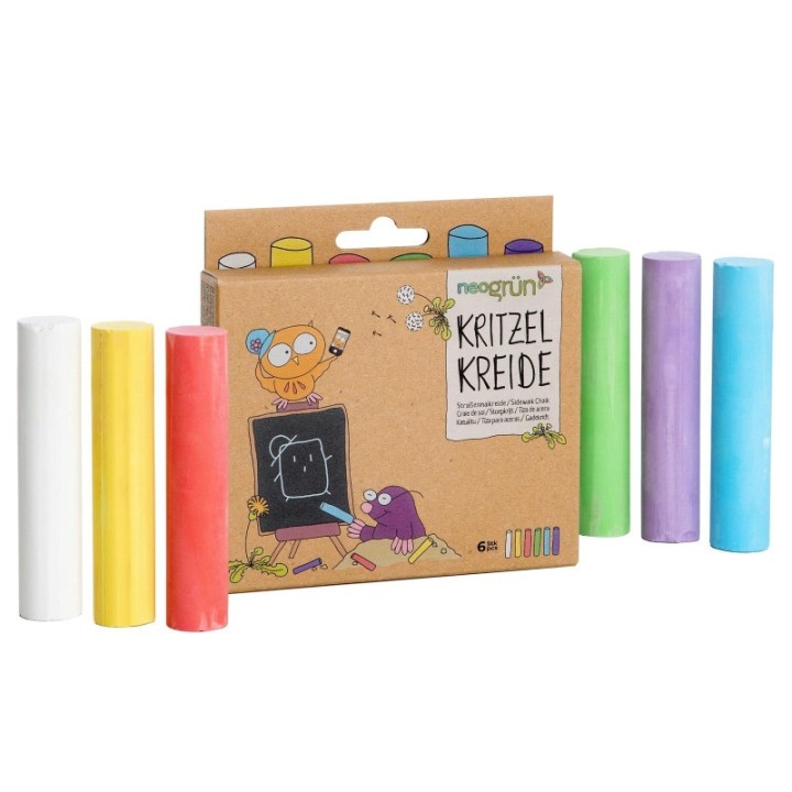Gesso colorato per bambini - Ecologico e sicuro! - 6 colori - neogrün