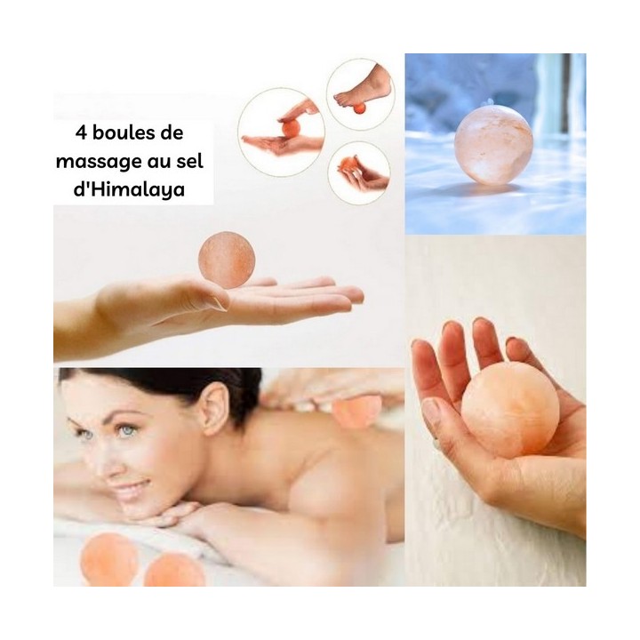 Lampe de sel d'Himalaya, avec 4 boules de massage en sel - 2 kg - ZEN'Arôme