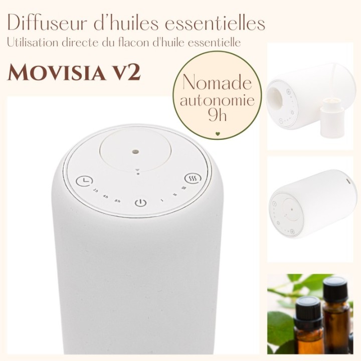 Diffusore portatile di oli essenziali per nebulizzazione, MOVISIA V2 - ZEN'Arôme