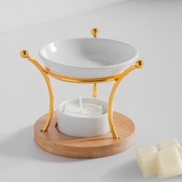 Bruciatore di profumo per candele in legno, metallo e ceramica, Simplicity ETNA - ZEN'Arôme