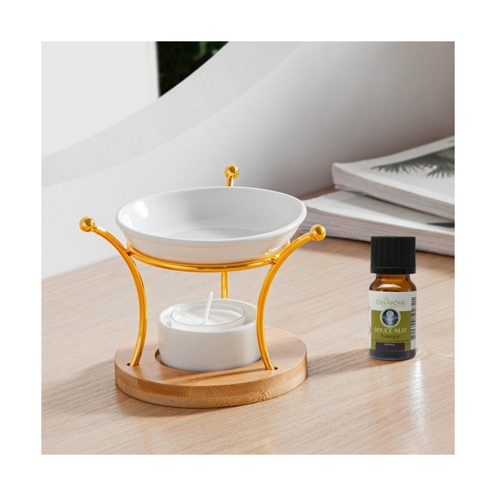 Bruciatore di profumo per candele in legno, metallo e ceramica, Simplicity ETNA - ZEN'Arôme