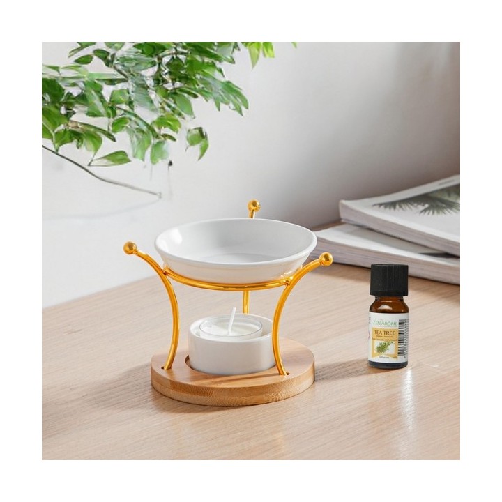 Brûle parfum à bougie en bois, métal & céramique, Simplicity ETNA - ZEN'Arôme