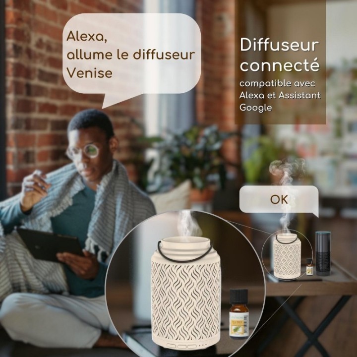 Diffuseur Connecté d'huiles essentielles, Ultrasonique - VENISE - ZEN'Arôme