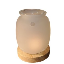 Brûle parfum à bougie en verre et bois, Série Inspiration SIETE - ZEN'Arôme