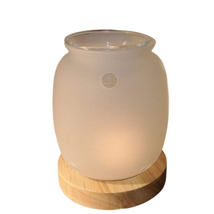 Brûle parfum à bougie en verre et bois, Série Inspiration SIETE - ZEN'Arôme