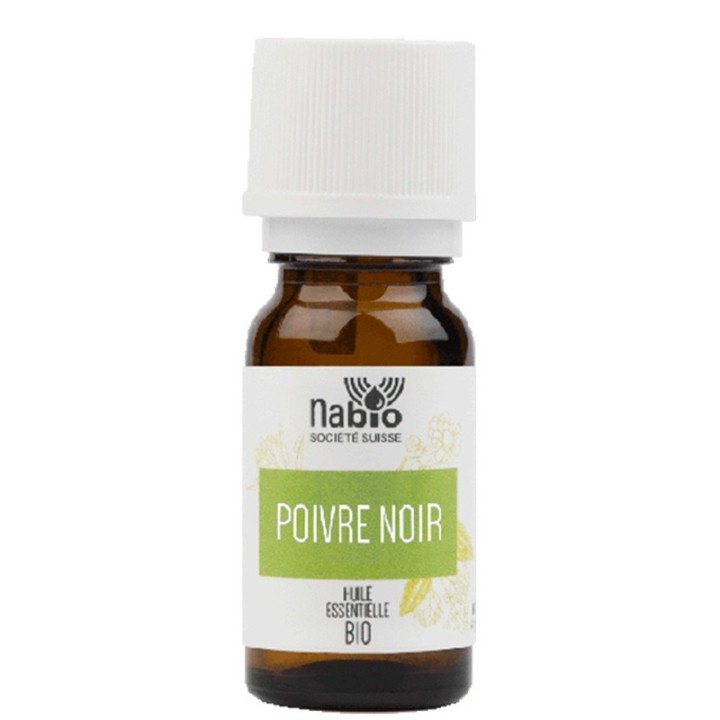 Huile essentielle de Poivre Noir, Piper Nigrum (100% naturelle et BIO) - 10ml - Nabio