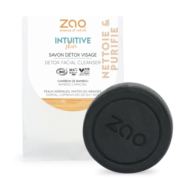Intuitive Skin, sapone per il viso Detox (100% naturale, vegano e biologico) - 70g - Zao