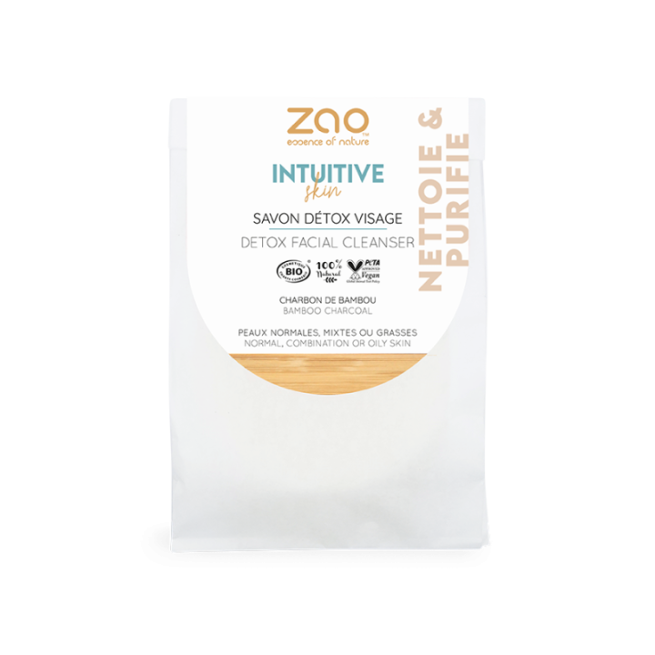 Intuitive Skin, sapone per il viso Detox (100% naturale, vegano e biologico) - 70g - Zao