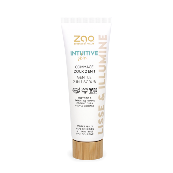 Intuitive Skin, Gommage doux 2 en 1 (100% naturelle, Vegan & BIO) - MOD - Zao