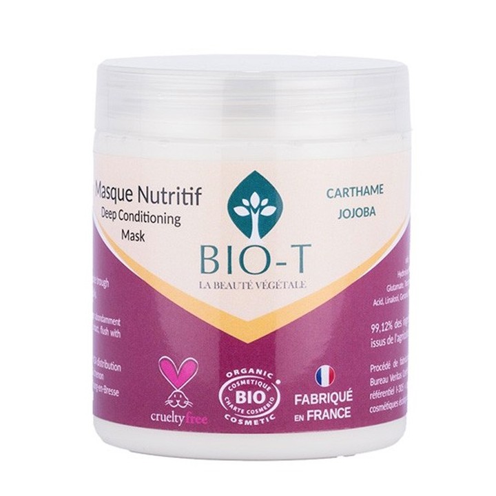 BIO Nutritive Haarmaske (mit Färberdistel), Natürliche Feuchtigkeit und Glanz - 250g - BIO-T