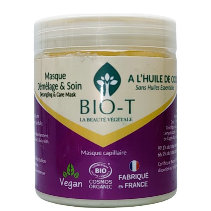 BIO Entwirrungs- & Pflegemaske (mit Kokosöl), Natürliche Entwirrung und Nutrition - 250g - BIO-T