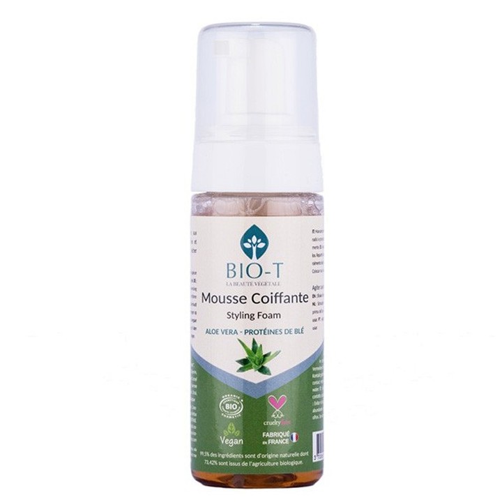 Mousse styling biologica (con cartamo), lucentezza e tenuta naturale - 150ml - BIO-T