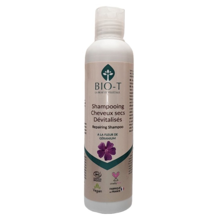 Shampooing BIO, Secs & Dévitalisés à la fleur de géranium - 200ml - BIO-T