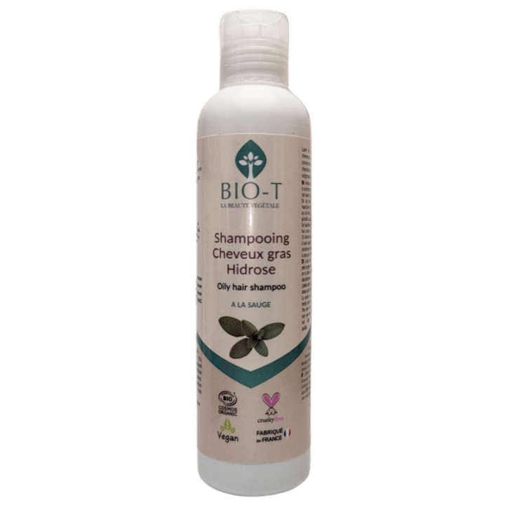 Shampooing BIO, Gras & Hidrose à la sauge - 200ml - BIO-T