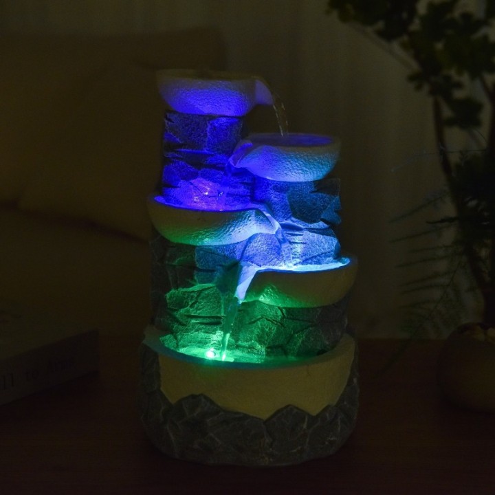 Wasserspender - "Ganda" mit 4 Stufen von Wasserfällen (mit LED-Beleuchtung) - Zen'Light