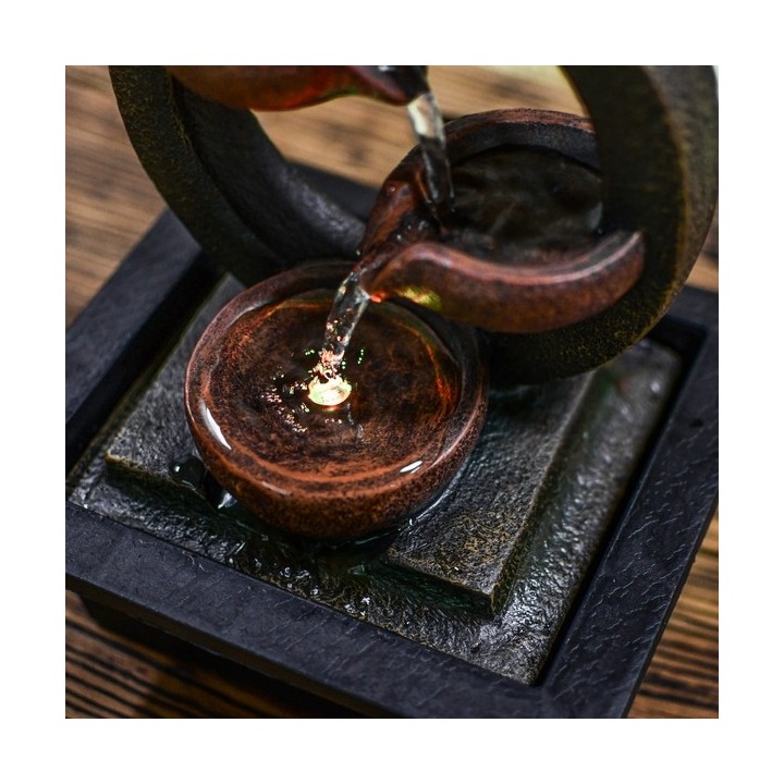 Fontaine à eau - "Terai" avec jarres suspendues (avec éclairage LED) - Zen'Light