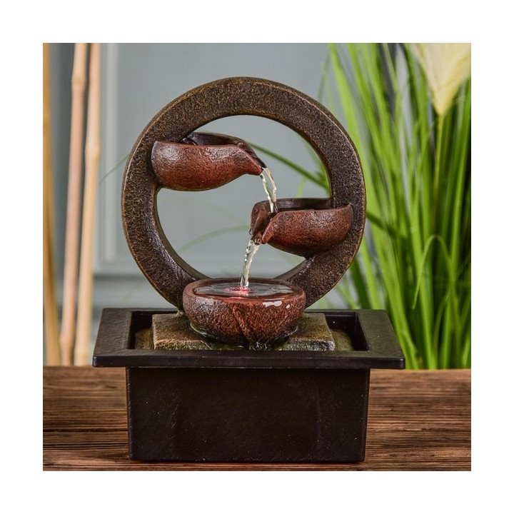 Fontaine à eau - "Terai" avec jarres suspendues (avec éclairage LED) - Zen'Light
