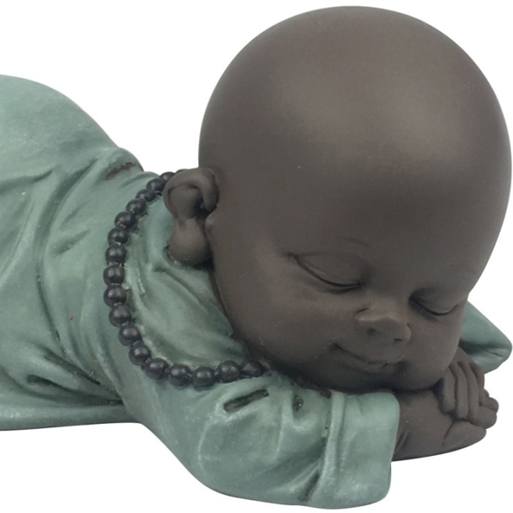 Statuette - "Bronze Schnarcher", ein Baby-Buddha, der Zärtlichkeit inspiriert - Zen'Light