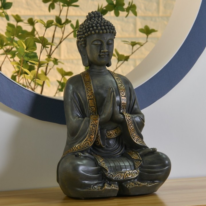Grande Statue - "Bouddha ZEN", un bouddha en position de méditation - Haut de 40 cm - Zen'Light